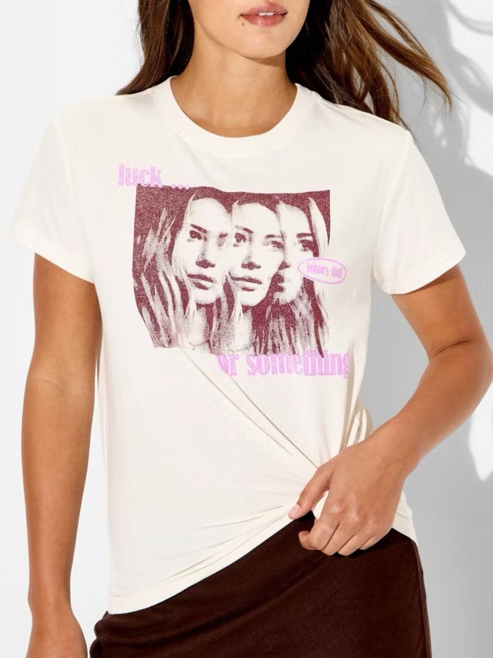 HILARY DUFF Luck... Or Something Short Sleeve Graphic T-Shirt XL NEW NWT